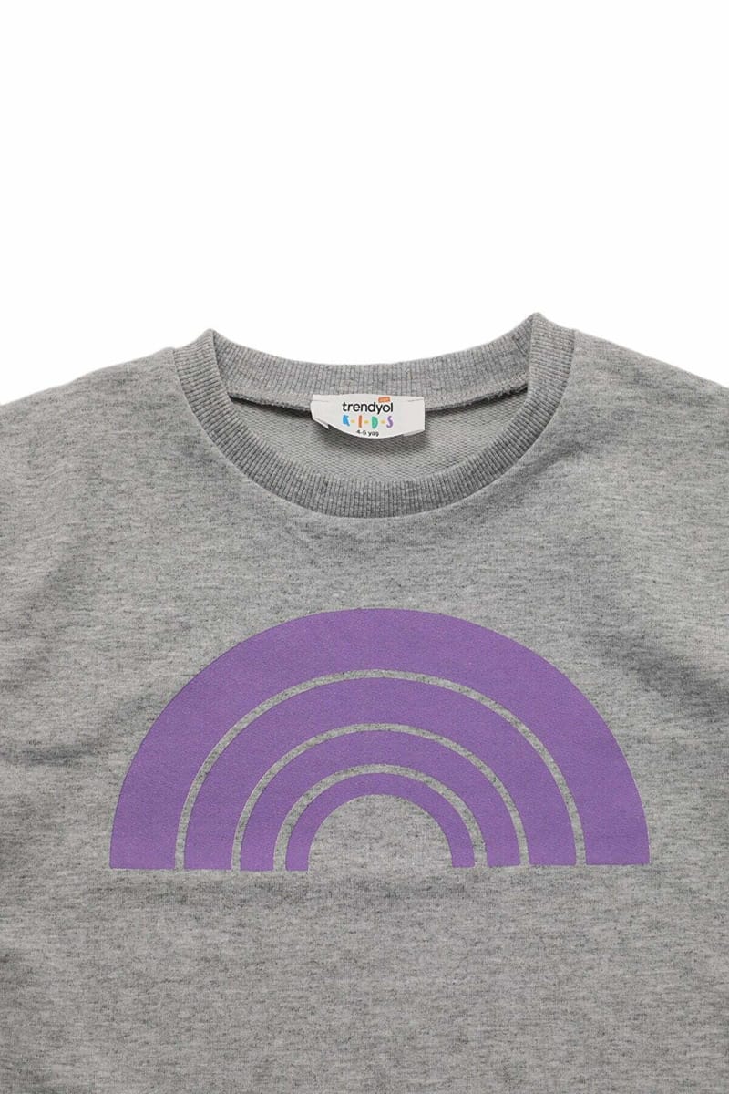 Gray Printed Boy Knitted Slim Sweatshirt Grey Printed Boy Knitted Slim Sweatshirt - Sweatshirts 77