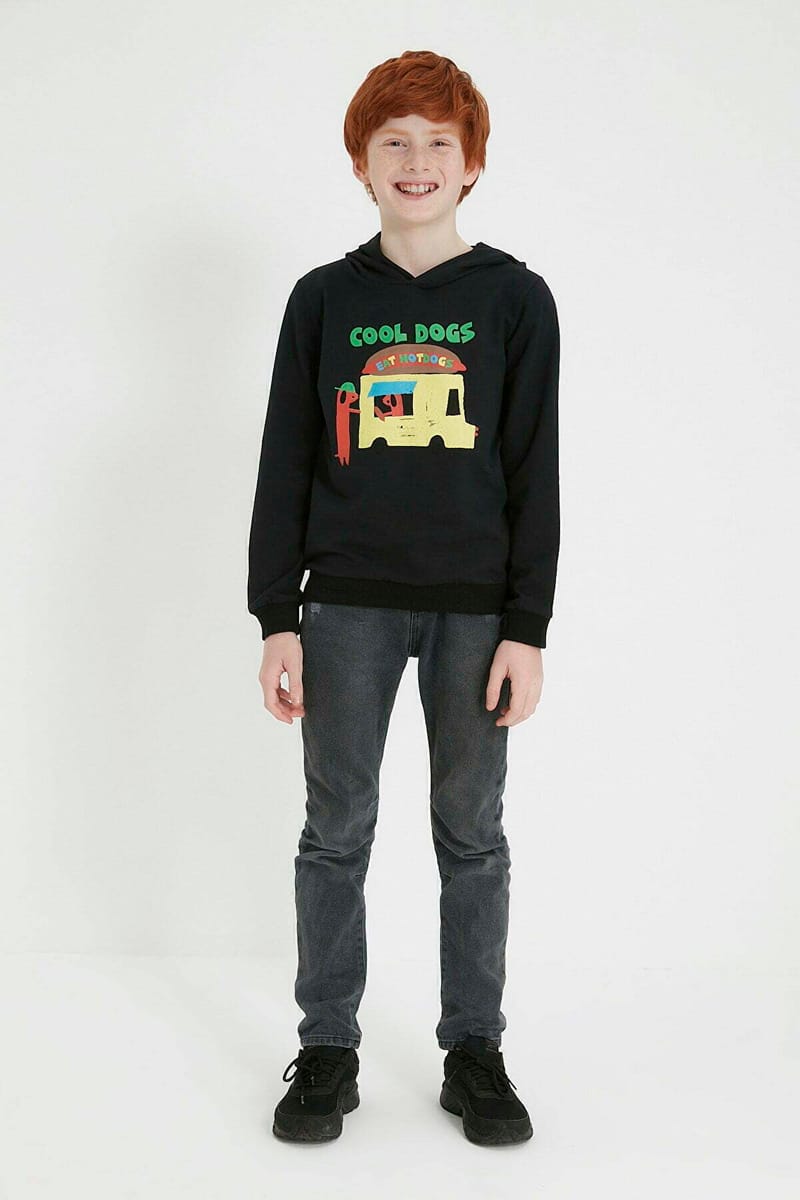 Printed Slim Hoodie Boy Knitted - Hoodies 72