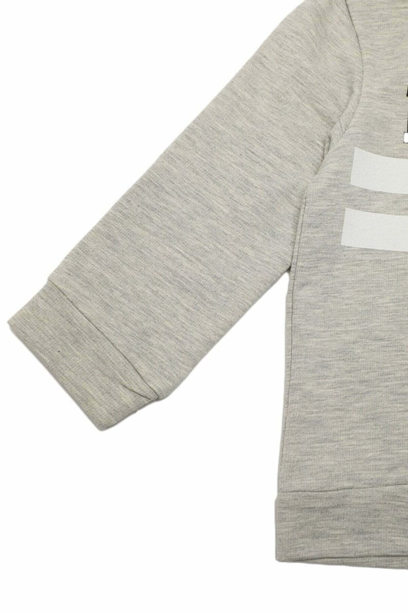 Grey Printed Hoodie Boy Knitted Slim Sweatshirt - Sweatshirts 68