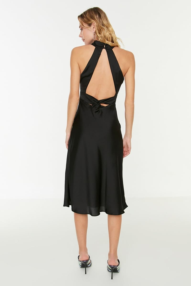 Halter Neck Knitted Women's Dress - Party Dresses 50