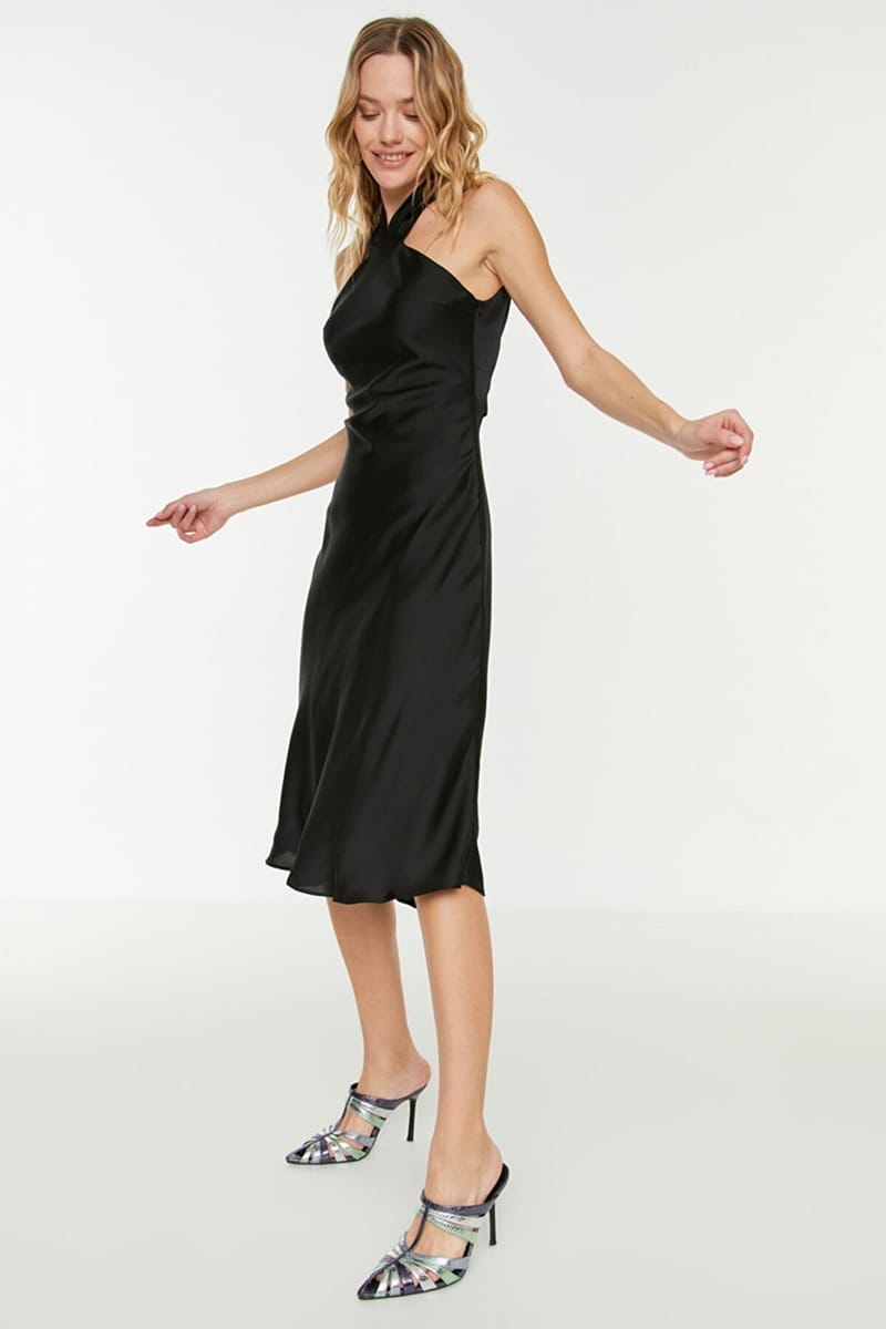 Halter Neck Knitted Women's Dress - Party Dresses 46