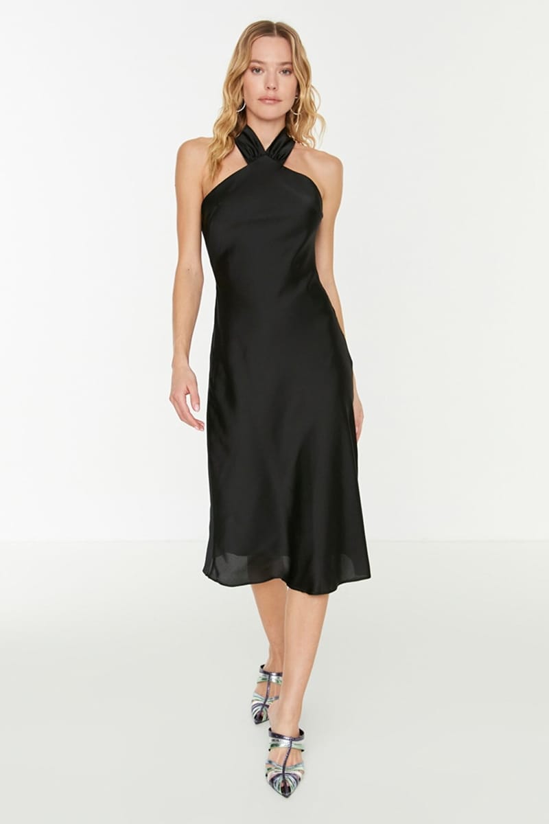 Halter Neck Knitted Women's Dress - Party Dresses 48
