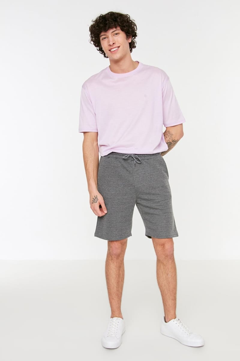 Drawstring Shorts Grey Trendyol - Men's Sweat Shorts 50