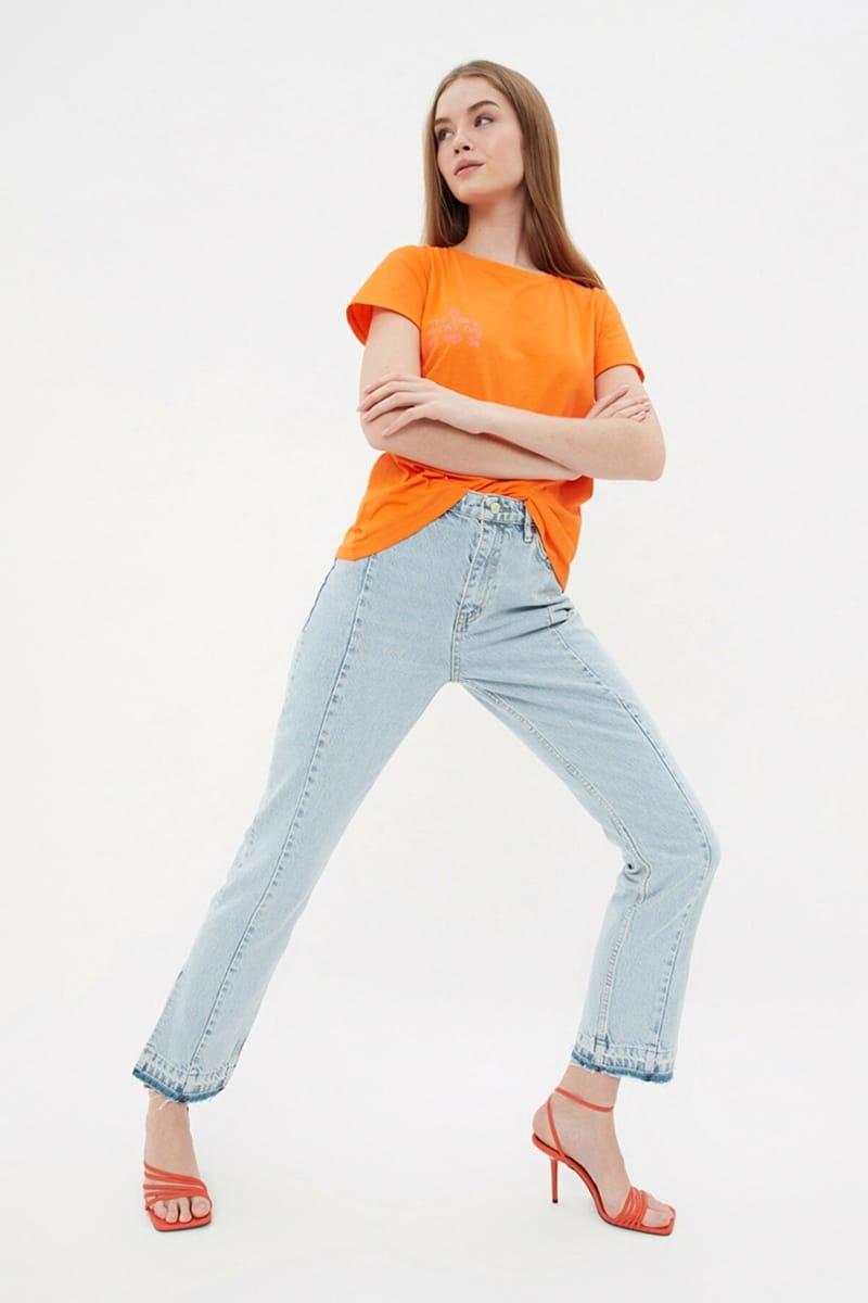 Light Slit Stitch Detail High Waist Bootcut Jeans - Straight Jeans 21