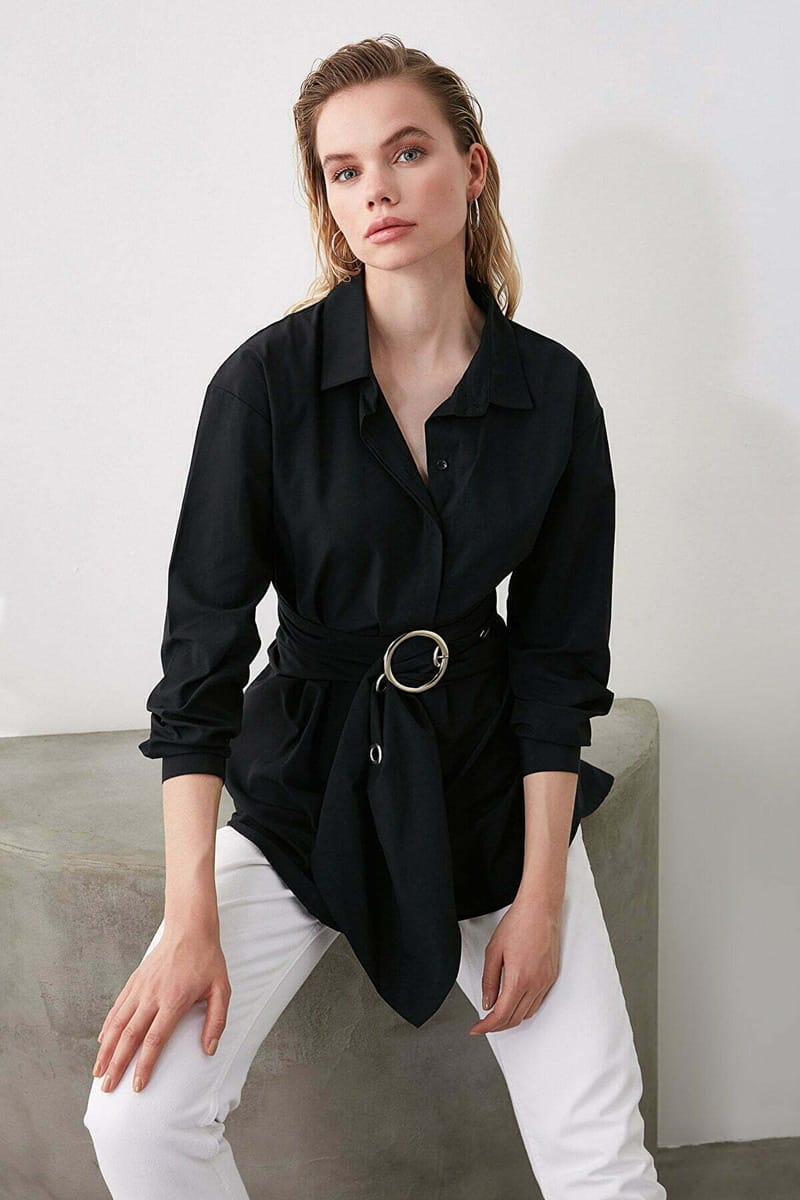 1_org_zoom Belt Buckle Detailed Shirt - Shirts & Blouses 45