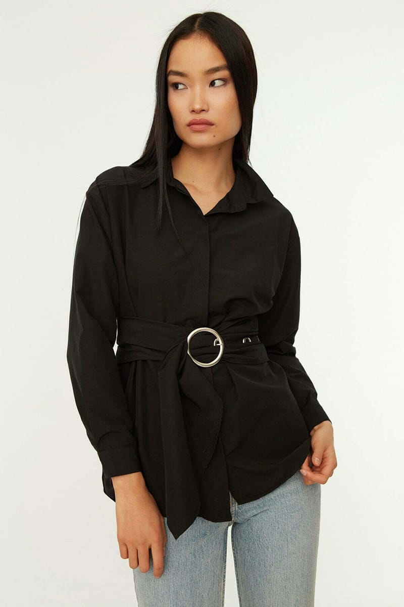 2_org_zoom Belt Buckle Detailed Shirt - Shirts & Blouses 40