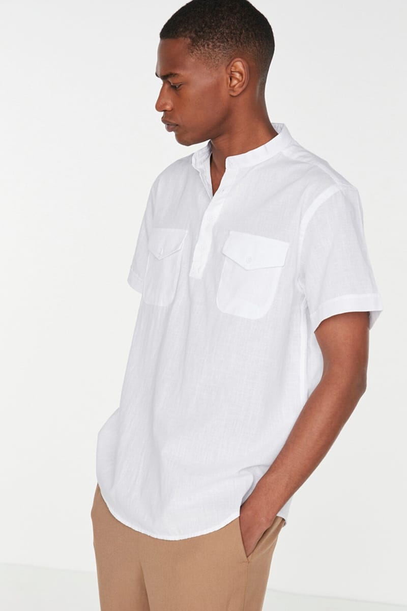 2_org_zoom Grandad Collar Regular Fit Shirt - Short Sleeves Shirts 20