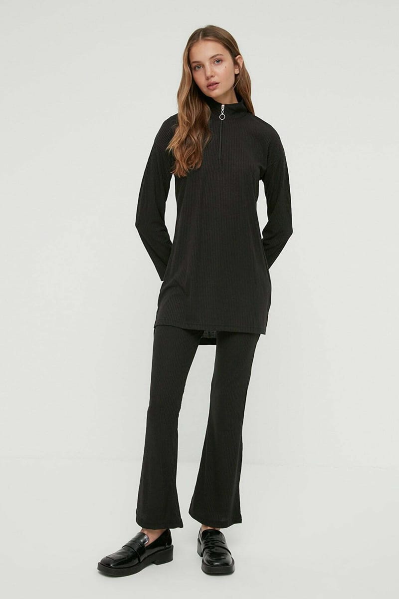 3_org_zoom High Neck Zip Detail Tunic & Pants Set - Co-ord Sets 21