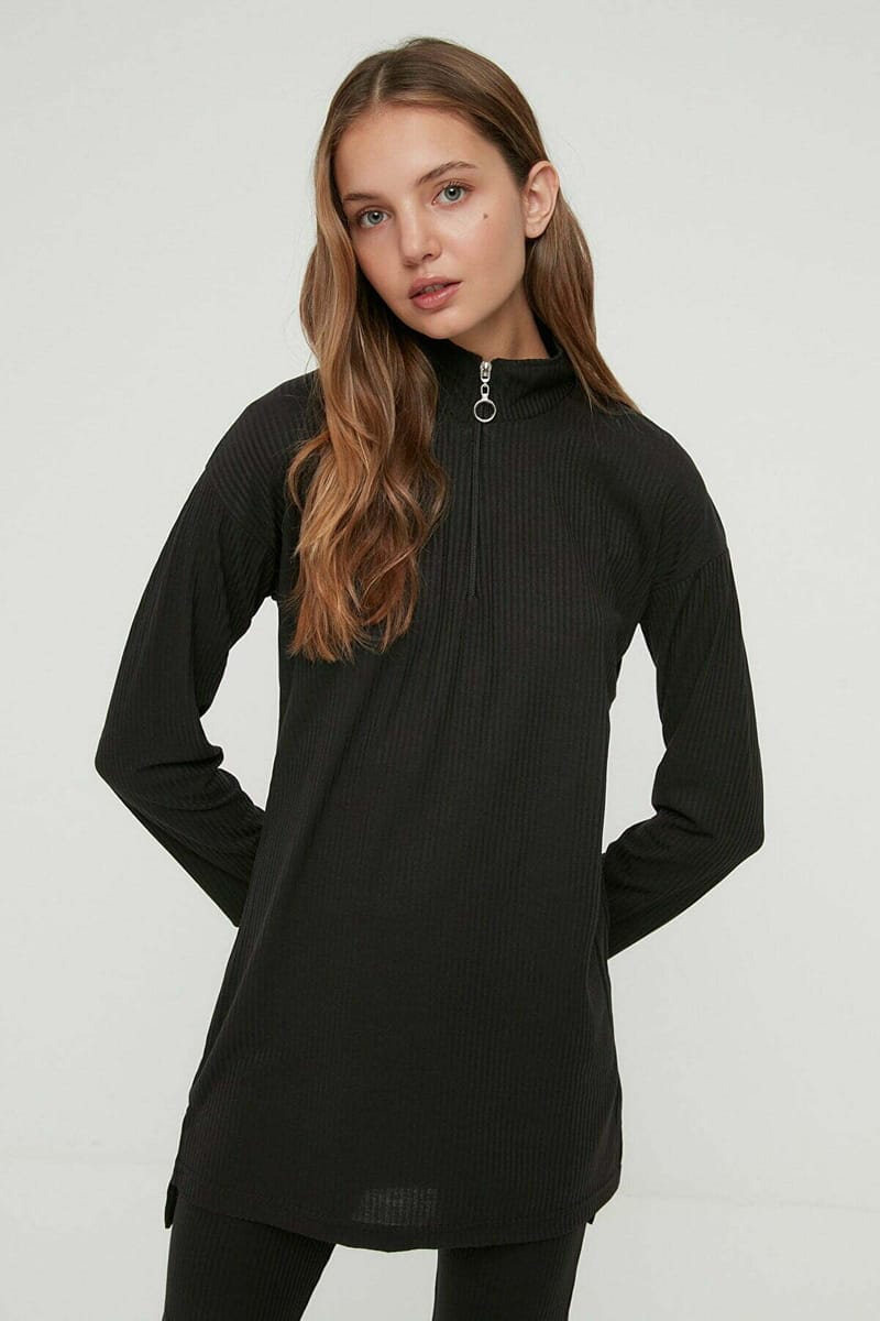 4_org_zoom High Neck Zip Detail Tunic & Pants Set - Co-ord Sets 22