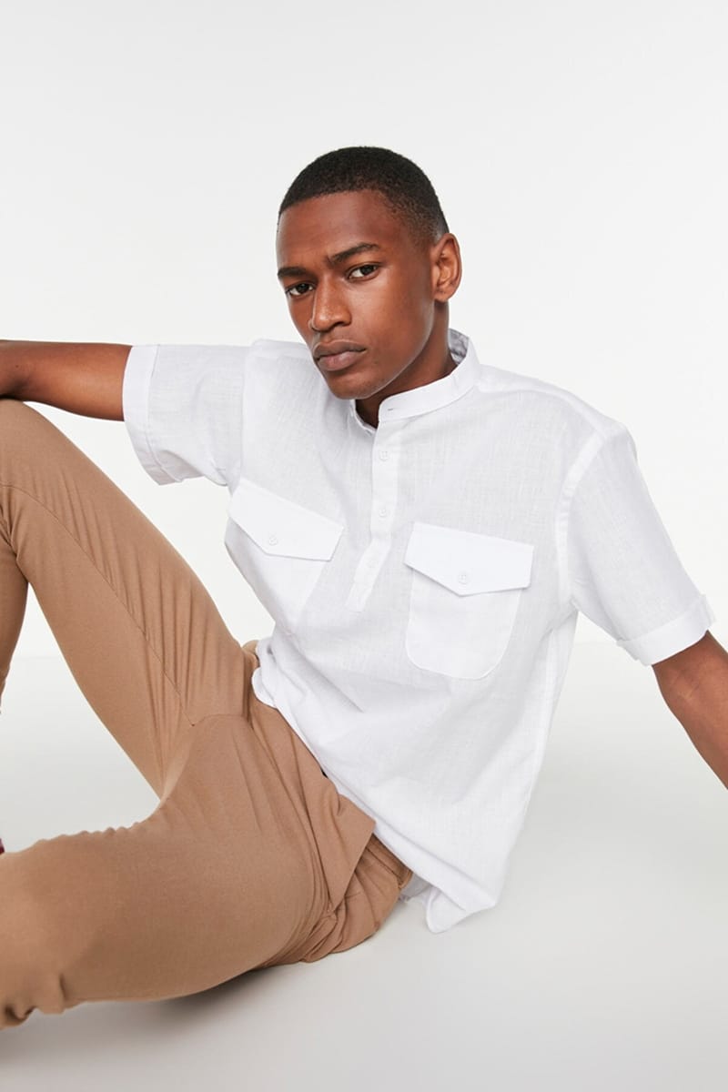 5_org_zoom Grandad Collar Regular Fit Shirt - Short Sleeves Shirts 22