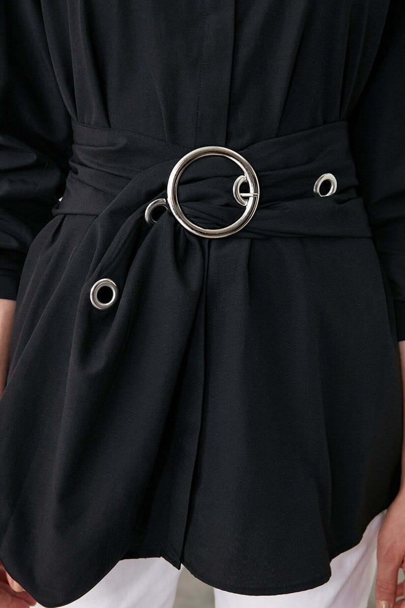 8_org_zoom Belt Buckle Detailed Shirt - Shirts & Blouses 48