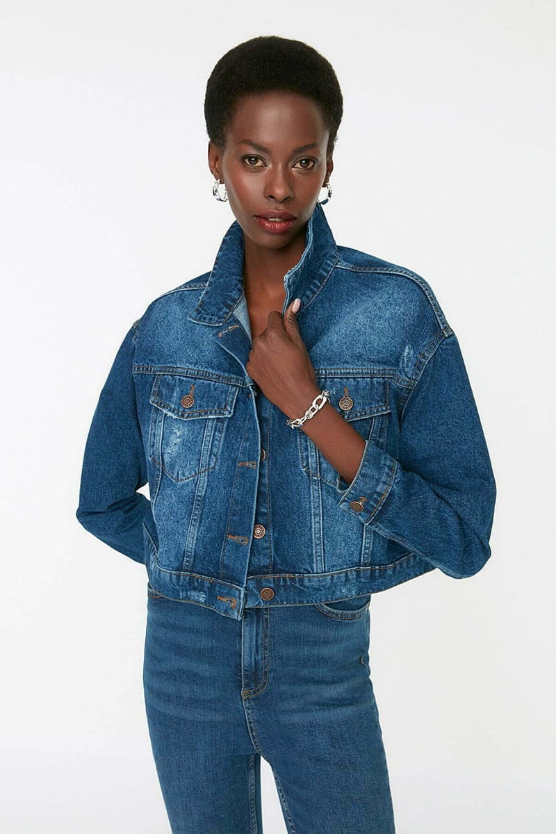 Dark Crop Denim Jacket - Denim Jackets 12