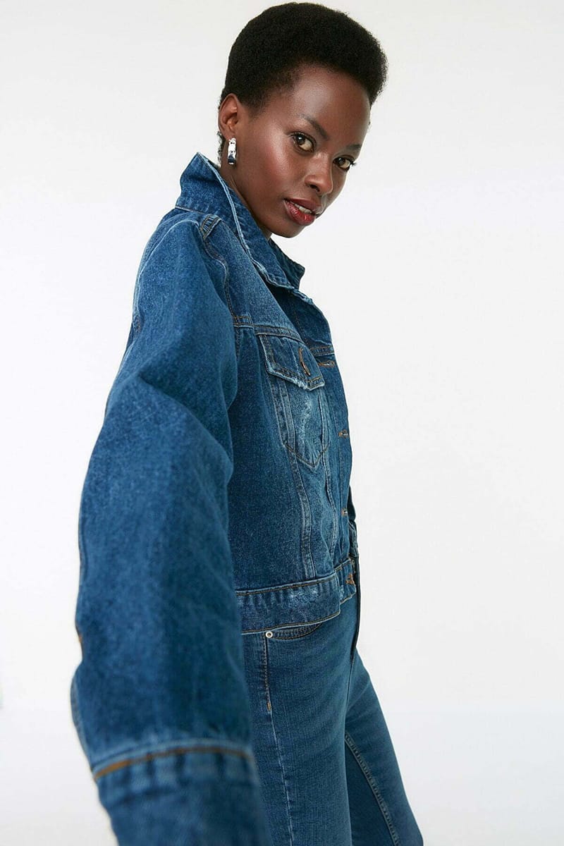 Dark Crop Denim Jacket - Denim Jackets 13