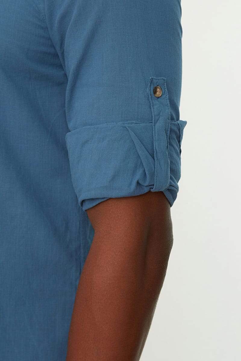 Basic Judge Collar Slim Fit Shirt Trendyol - Men's Long Sleeves Shirts 79