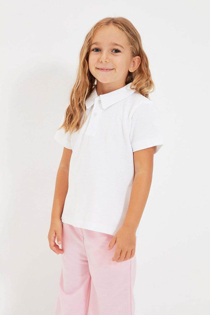 White Kids Essential Girls' Polo White Kids Essential Girls’ Polo T-Shirt - Polo Shirts