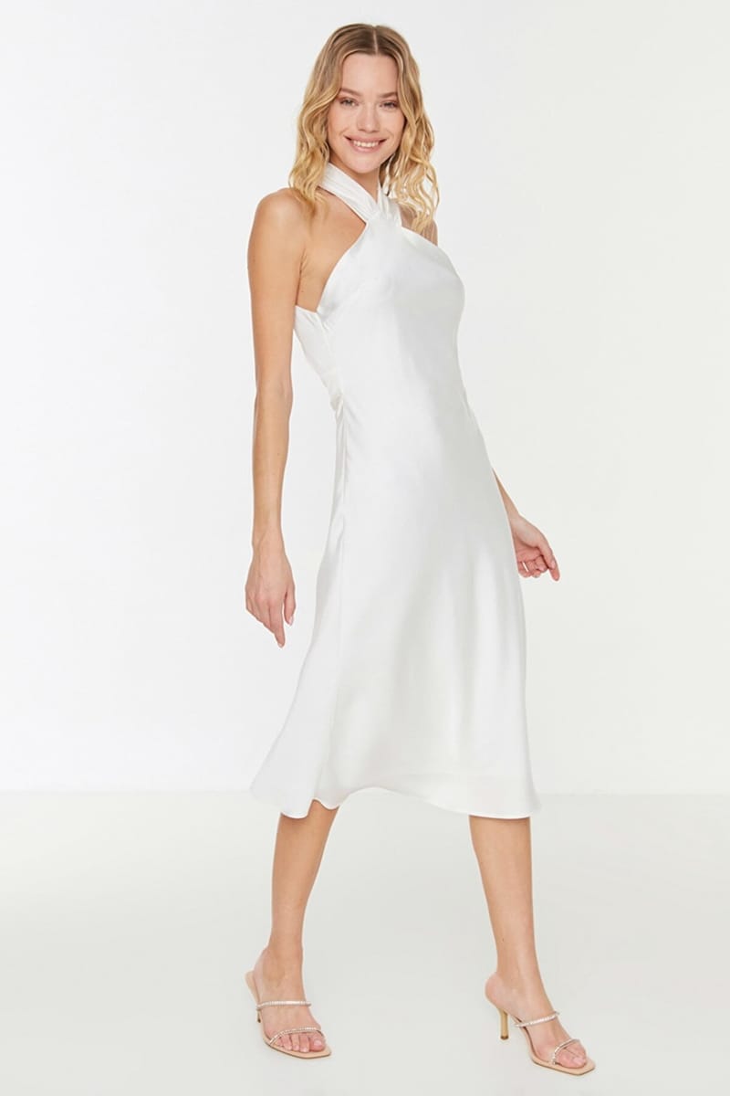 Halter Neck Knitted Women's Dress - Party Dresses