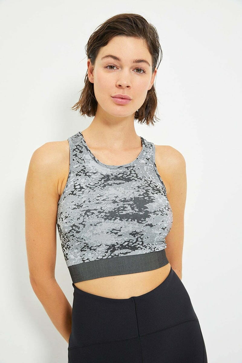 Grey Camo Knitted Sports Women's Bra - Sports Bra 10