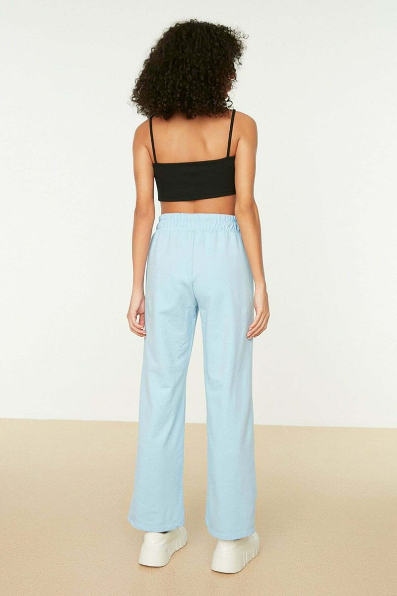 Blue High Waist Flare Women's Sweatpant - Sweatpants 19