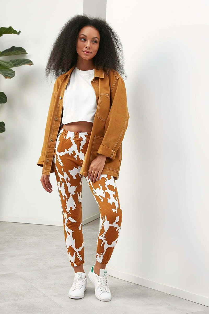 High Waist Printed Sweatpant Trendyol - Women's Sweatpants 26