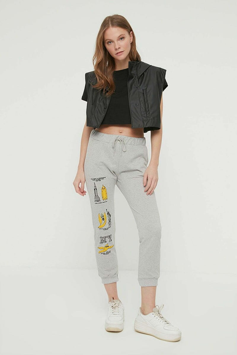 Drawstring Detail Printed Pants Trendyol - Women's Sweatpants 24