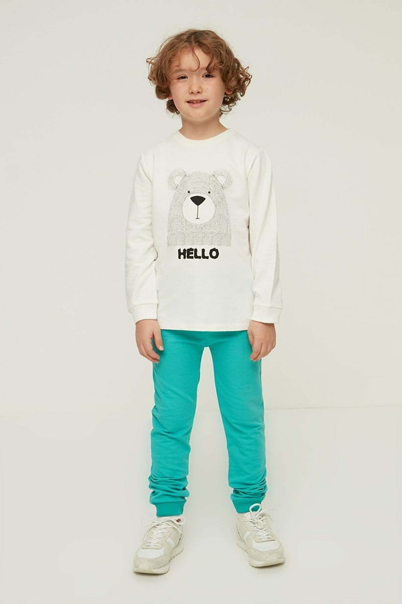 Green Kids Cuffed Boys' Sweatpants - Trousers & Sweatpants 70