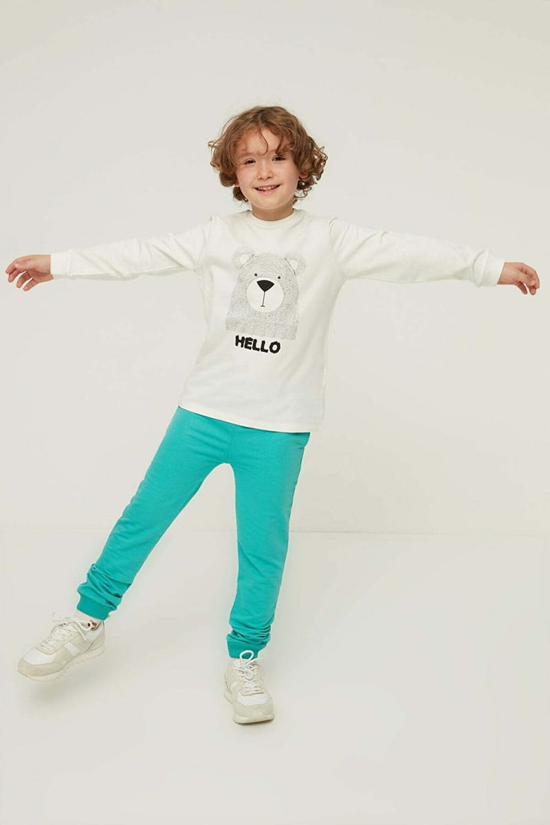 Green Kids Cuffed Boys' Sweatpants - Trousers & Sweatpants 71