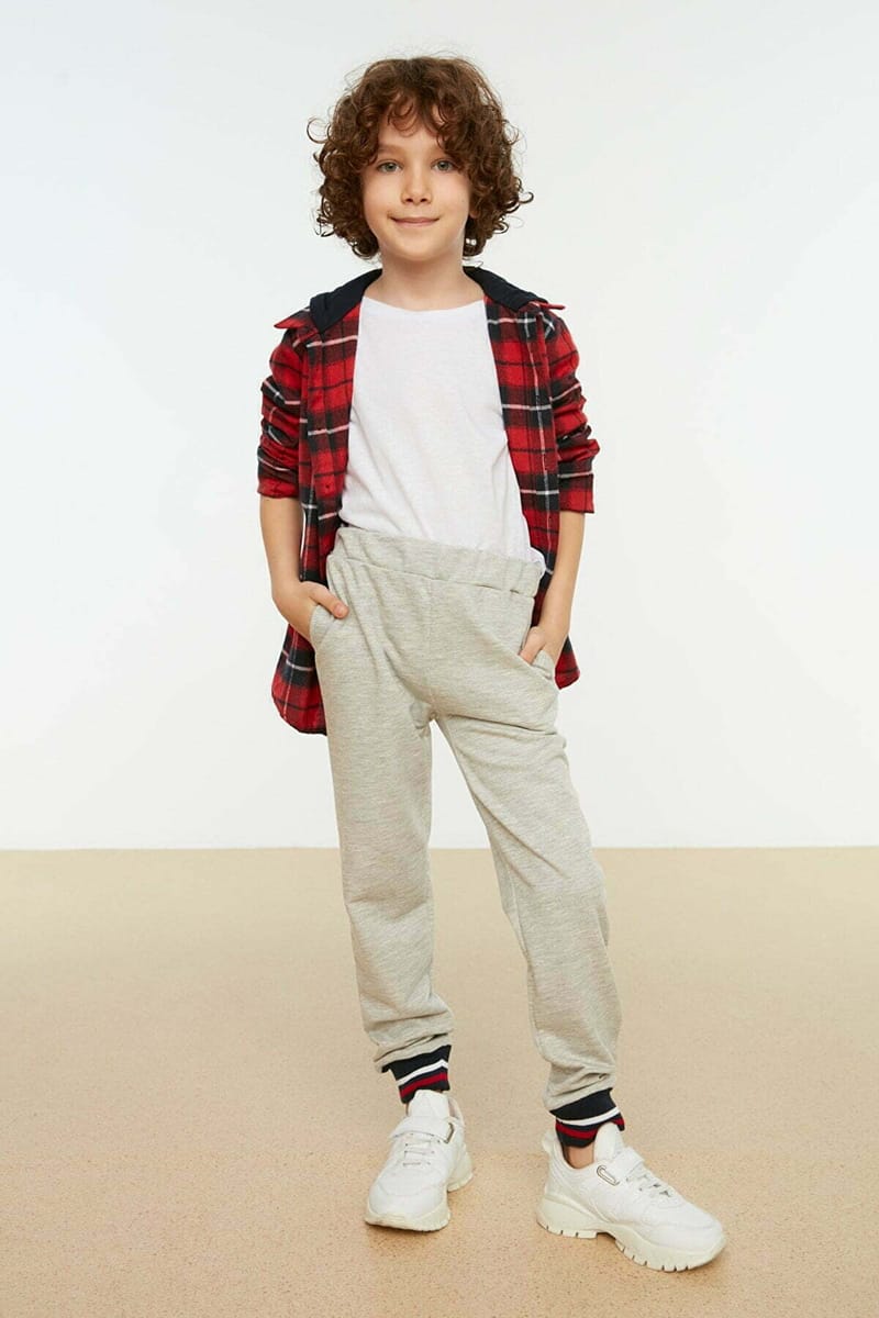 Kids Striped Cuffed Hem Sweatpants - Trousers & Sweatpants 75