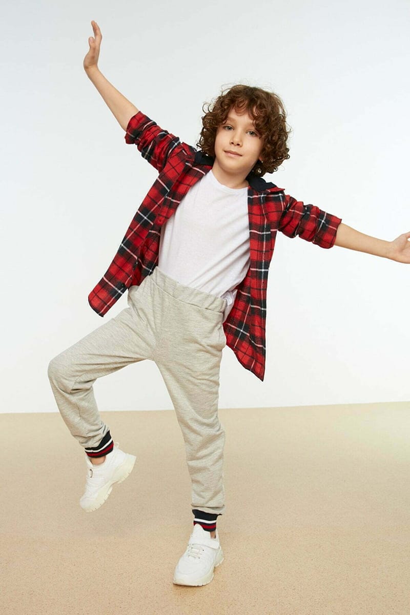 Kids Striped Cuffed Hem Sweatpants - Trousers & Sweatpants 76