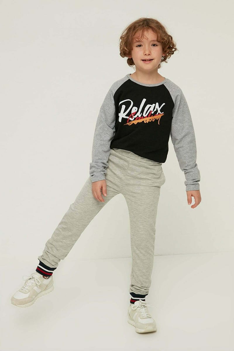 Kids Striped Cuffed Hem Sweatpants - Trousers & Sweatpants 80