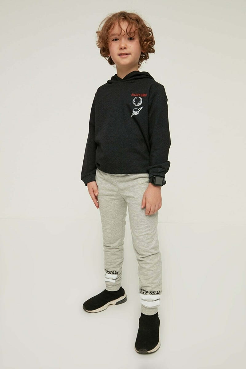 Kids Slogan Cuffed Sweatpants - Trousers & Sweatpants 98