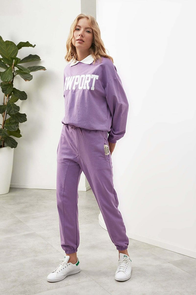 Purple High Waist Women's Sweatpants - Sweatpants 13
