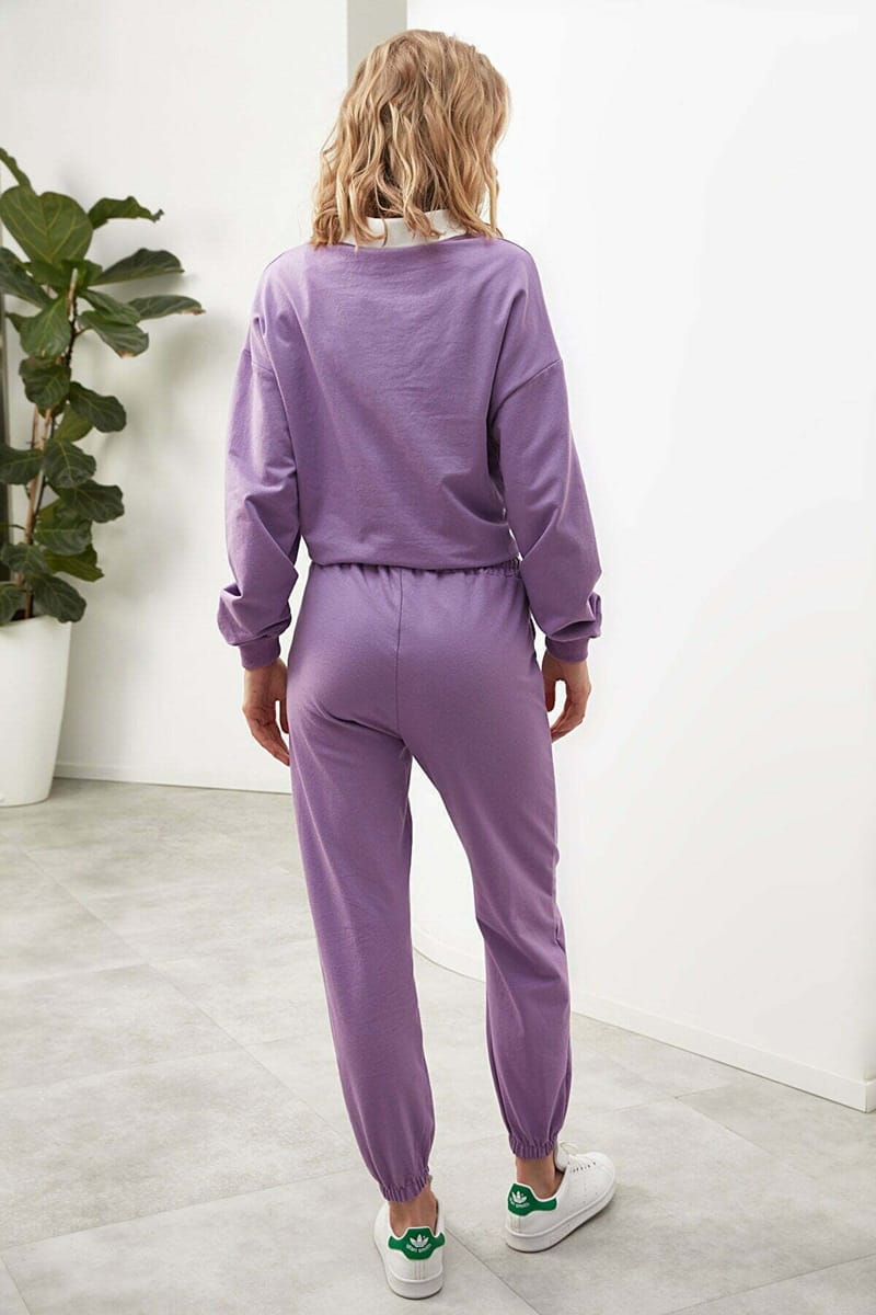 Purple High Waist Women's Sweatpants - Sweatpants 15