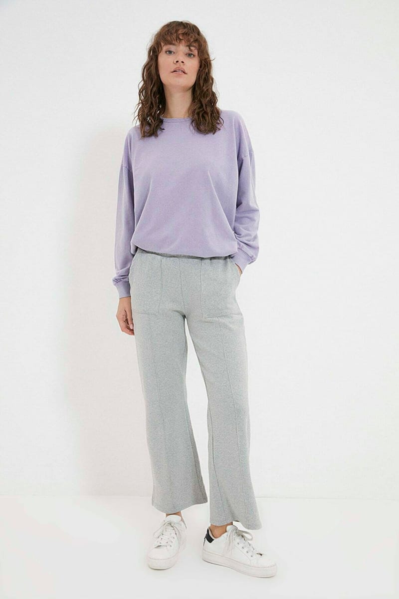 Pocket Wide Leg Knitted Sweatpant - Sweatpants 21