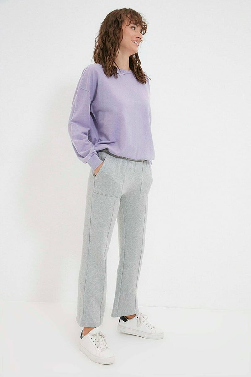 Pocket Wide Leg Knitted Sweatpant - Sweatpants 22