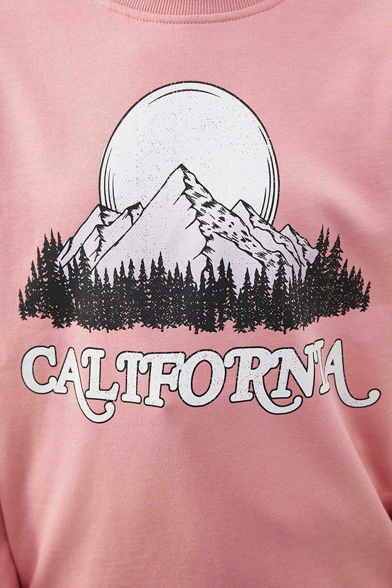 Pink Front Print Crew Neck Graphic Women's Sweatshirt Pink Front Print Crew Neck Graphic Women's Sweatshirt - Sweatshirts 17