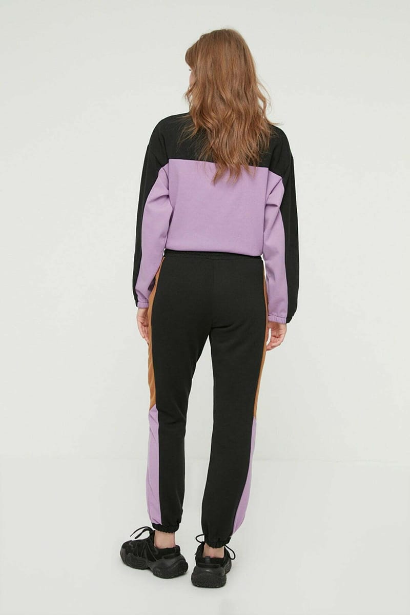 Colorblock Pocket Detail Knitted Sweatpants Trendyol - Women's Sweatpants 24