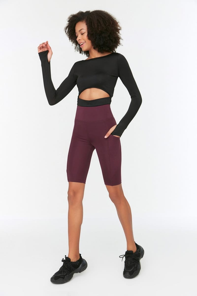 Slimming High Waist Crop Sport Biker Leggings Slimming High Waist Crop Sport Biker Leggings - Tights & Leggings 22