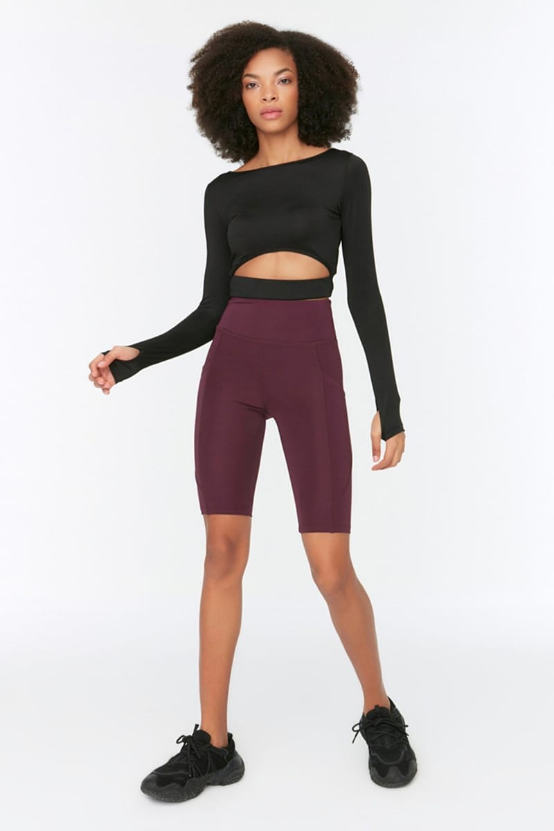 Slimming High Waist Crop Sport Biker Leggings Slimming High Waist Crop Sport Biker Leggings - Tights & Leggings 20