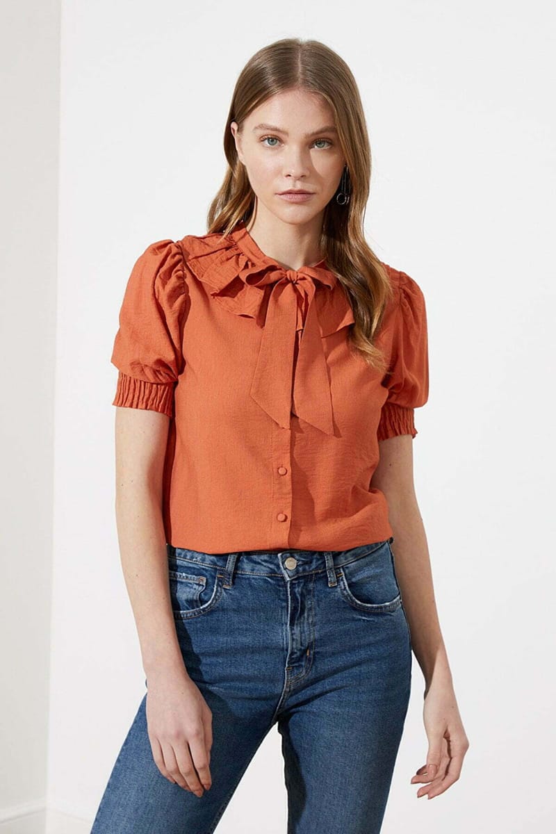 Button Down Short Sleeve Women's Shirt - Shirts & Blouses 45