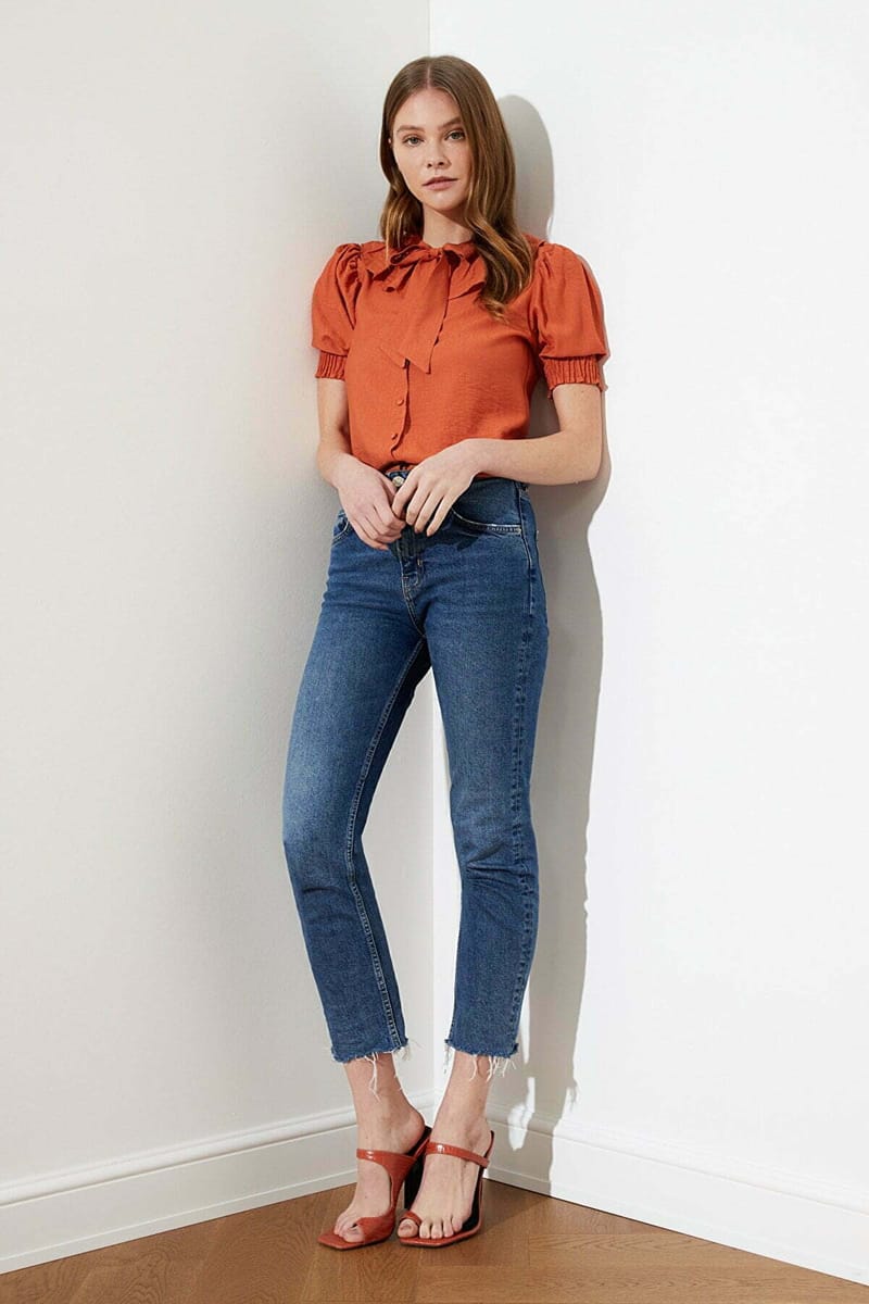 Button Down Short Sleeve Women's Shirt - Shirts & Blouses 47