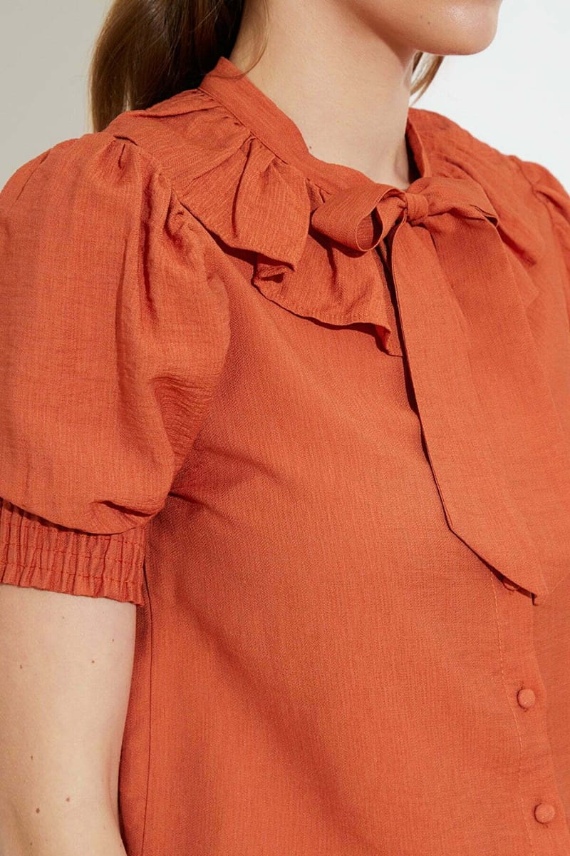 Button Down Short Sleeve Women's Shirt - Shirts & Blouses 48