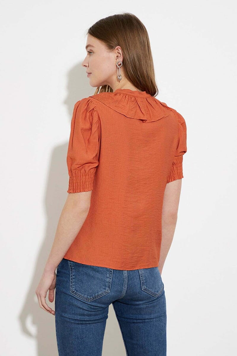 Button Down Short Sleeve Women's Shirt - Shirts & Blouses 49