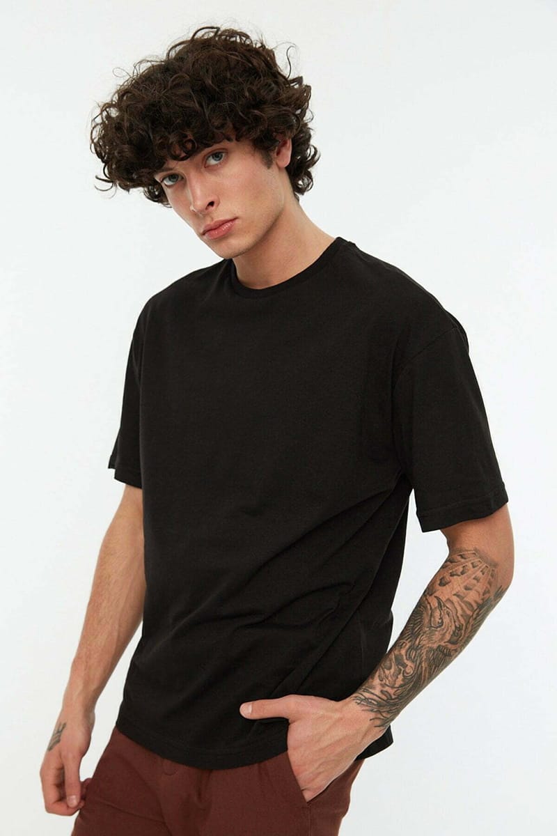 Untitled Back Print Crew Neck Black Men's T-Shirts - Short Sleeve T-Shirt 22