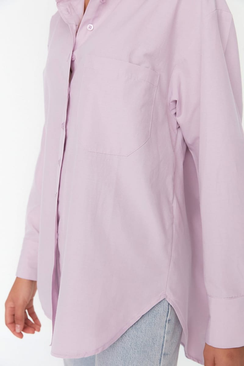 Single Color Oversized Women's Shirt Trendyol - Women's Shirts & Blouses 20