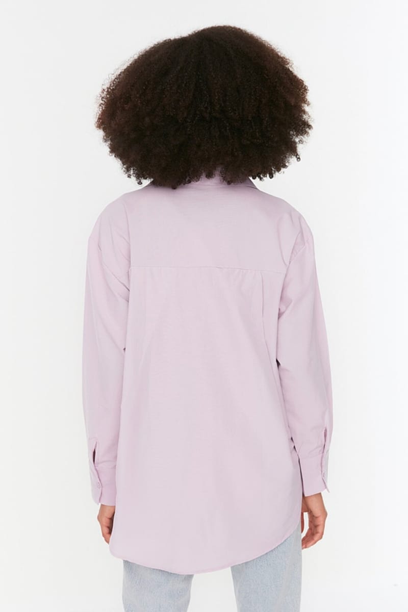 Single Color Oversized Women's Shirt Trendyol - Women's Shirts & Blouses 18