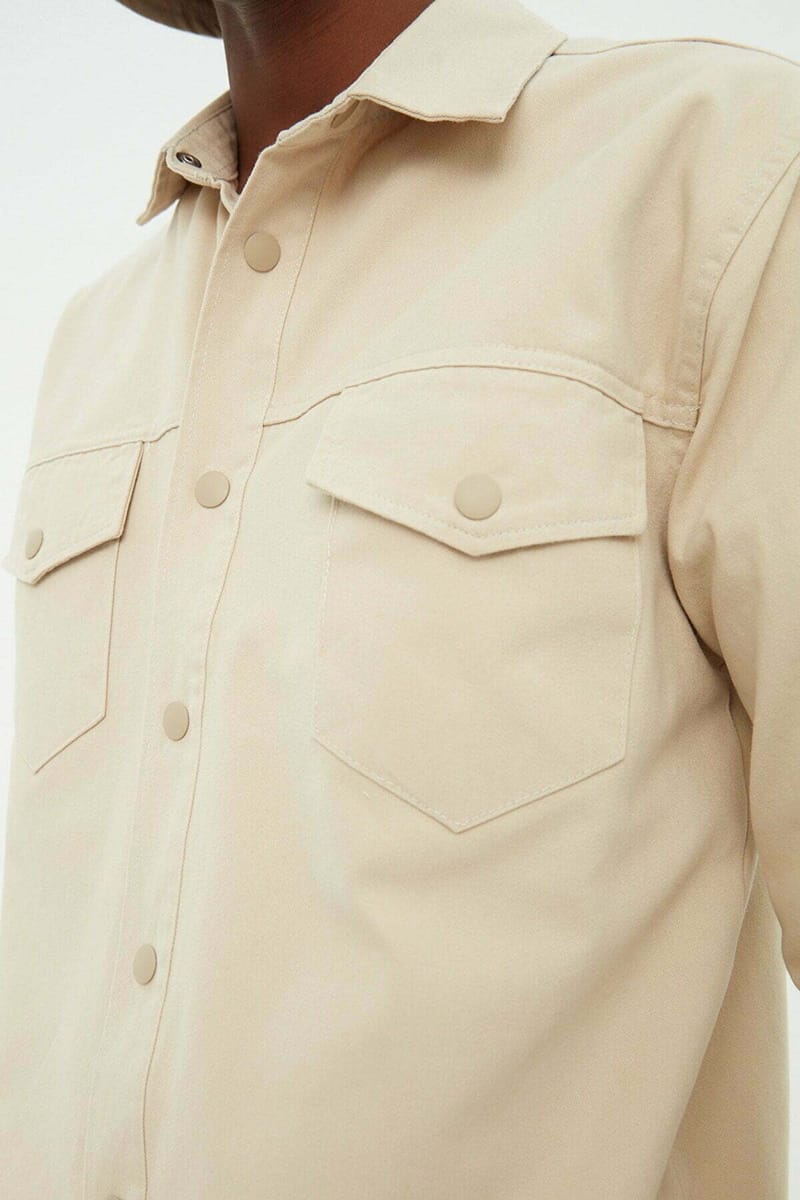 Double Pocket Regular Fit Shirt Trendyol - Men's Long Sleeves Shirts 33