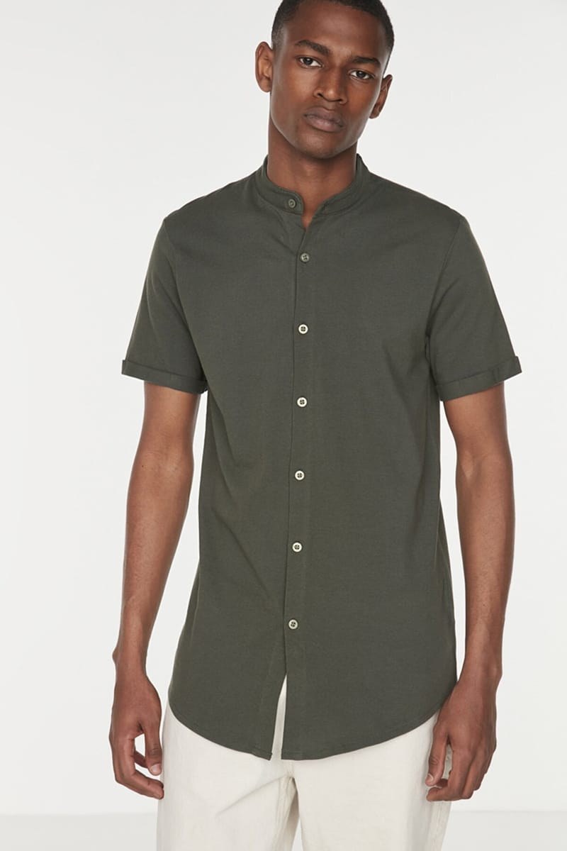 Grandad Collar Slim Fit Shirt Grandad Collar Slim Fit Shirt