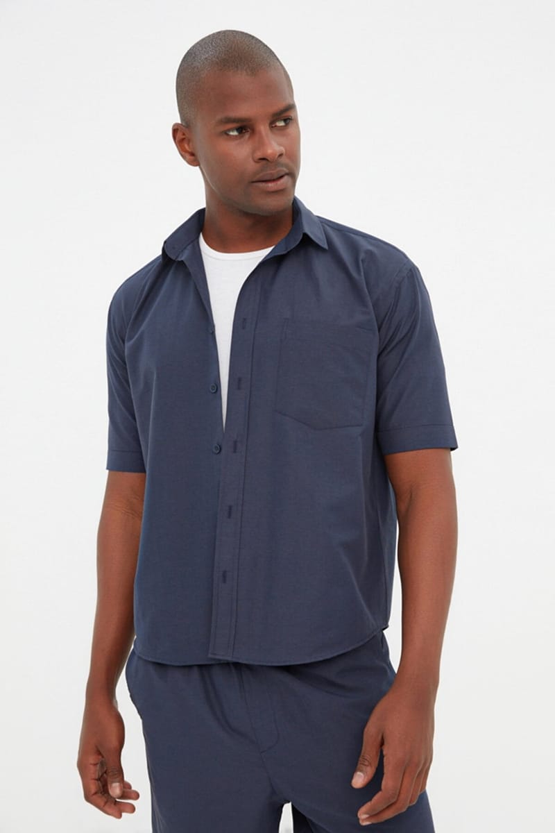 Essential Regular Fit With Pocket Short Sleeve Men's Shirt - Short Sleeves Shirts 43