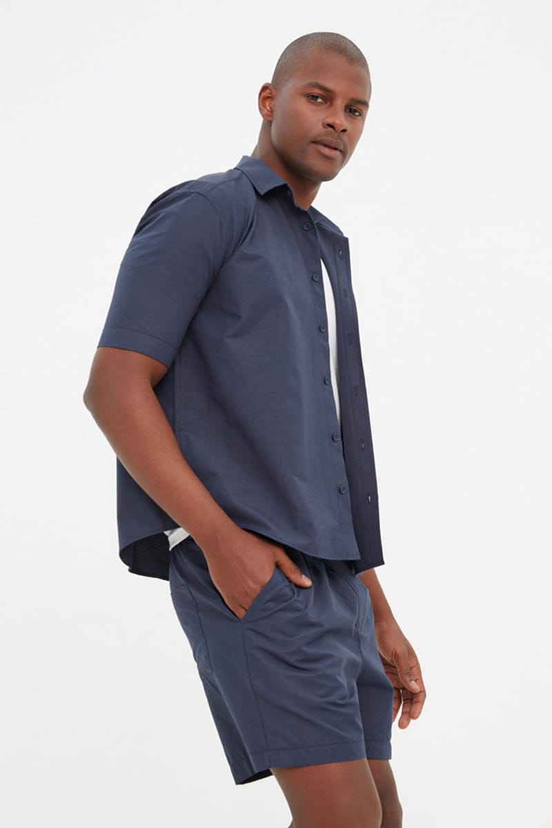 Essential Regular Fit With Pocket Short Sleeve Men's Shirt - Short Sleeves Shirts 45