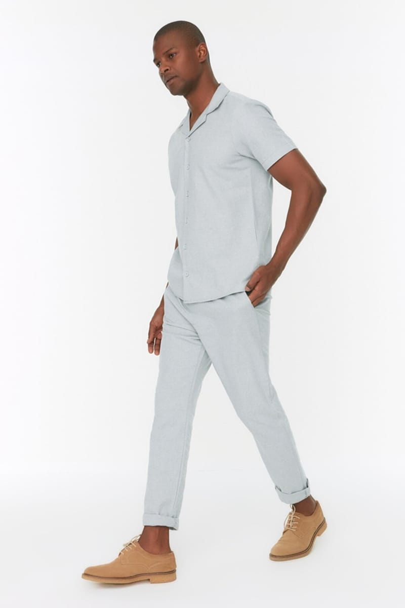 Straight Fit Drawstring Trousers - Trousers 23